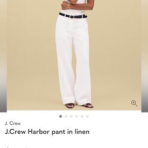 J. Crew Women's White Wide Leg Linen Pants